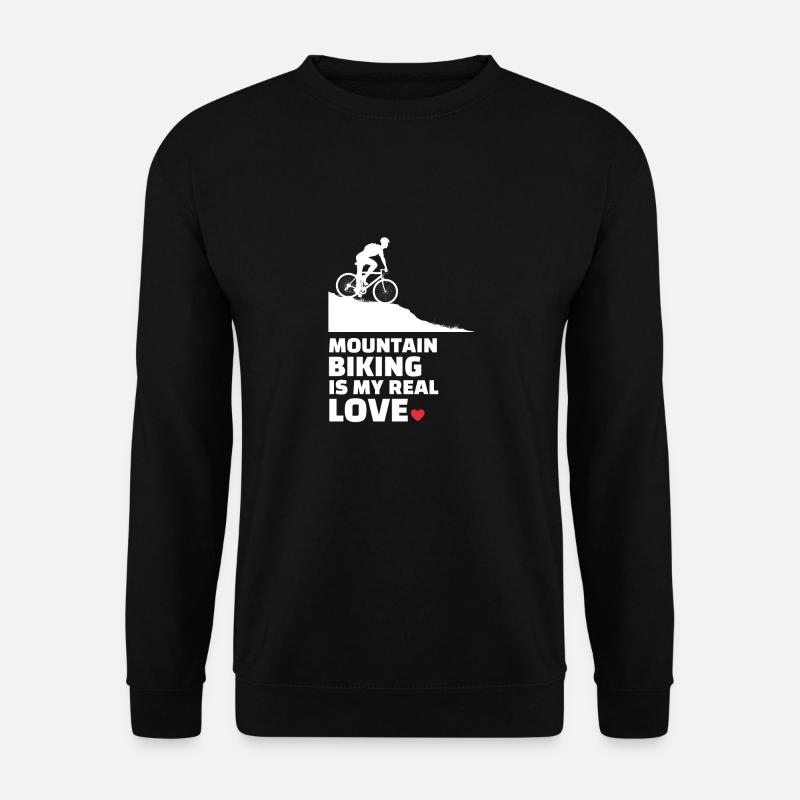 I love mountain biking - Unisex Sweatshirt - black