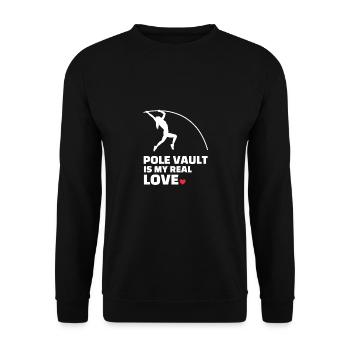 Ich Liebe Stabhochsprung - Unisex Pullover - Schwarz - Vorne - Alina (178cm) & Michal (187cm)