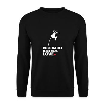 Ich Liebe Stabhochsprung - Unisex Pullover - Schwarz - Vorne - Alina (178cm) & Michal (187cm)