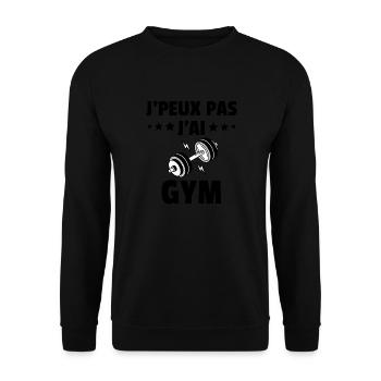 j'peux pas j'ai gymnastique - Sweat-shirt Unisexe - noir - Devant - Alina (178cm) & Michal (187cm)