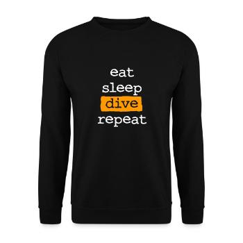 eat sleep dive repeat - Food Sleep Dive - Unisex Sweatshirt - black - Front - Alina (178cm) & Michal (187cm)