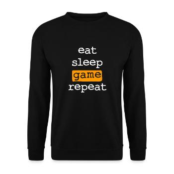 eat sleep game repeat - Eat sleep gambling - Unisex Sweatshirt - black - Front - Alina (178cm) & Michal (187cm)