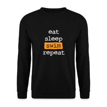 eat sleep swim repeat - Essen Schlafen Swimmen - Unisex Sweatshirt - black - Front - Alina (178cm) & Michal (187cm)
