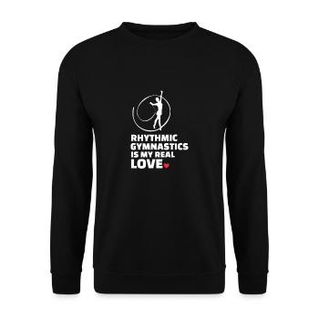 Ich Liebe Rhythmische Sportgymnastik - Unisex Pullover - Schwarz - Vorne - Alina (178cm) & Michal (187cm)