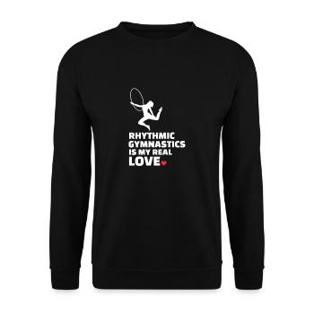 Ich Liebe Rhythmische Sportgymnastik - Unisex Pullover - Schwarz - Vorne - Alina (178cm) & Michal (187cm)