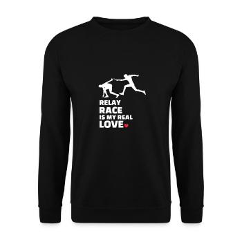 Ich Liebe Staffelläufe - Unisex Pullover - Schwarz - Vorne - Alina (178cm) & Michal (187cm)