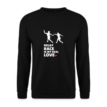 I love relay races - Unisex Sweatshirt - black - Front - Alina (178cm) & Michal (187cm)