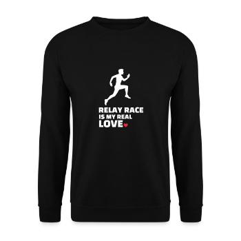 I love relay races - Unisex Sweatshirt - black - Front - Alina (178cm) & Michal (187cm)