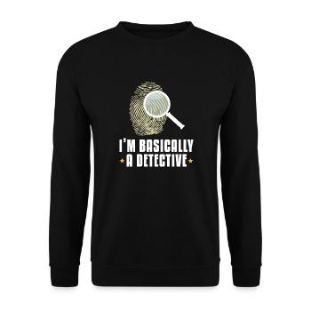 I'm Basically a Detective - Unisex Pullover - Schwarz - Vorne - Alina (178cm) & Michal (187cm)