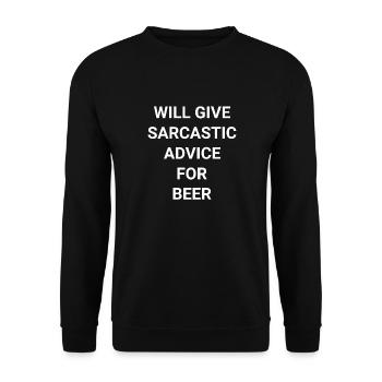 Will Give Sarcastic Advice For Beer - Unisex Sweatshirt - black - Front - Alina (178cm) & Michal (187cm)