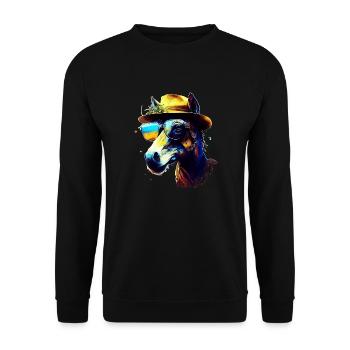 Urgent casual and cool donkey wears sunglasses - Unisex Sweatshirt - black - Front - Alina (178cm) & Michal (187cm)