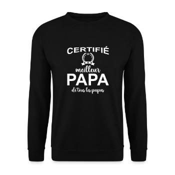 Meilleur papa de tous les papas. Cadeau papa - Sweat-shirt Unisexe - noir - Devant - Alina (178cm) & Michal (187cm)