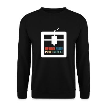 Design Slice Print Repeat - Funny 3D Printing 3D - Unisex Sweatshirt - black - Front - Alina (178cm) & Michal (187cm)