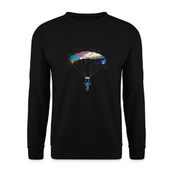 Parachute,Parachute,Graffiti,Paraglider - Unisex Sweatshirt - black - Front - Alina (178cm) & Michal (187cm)