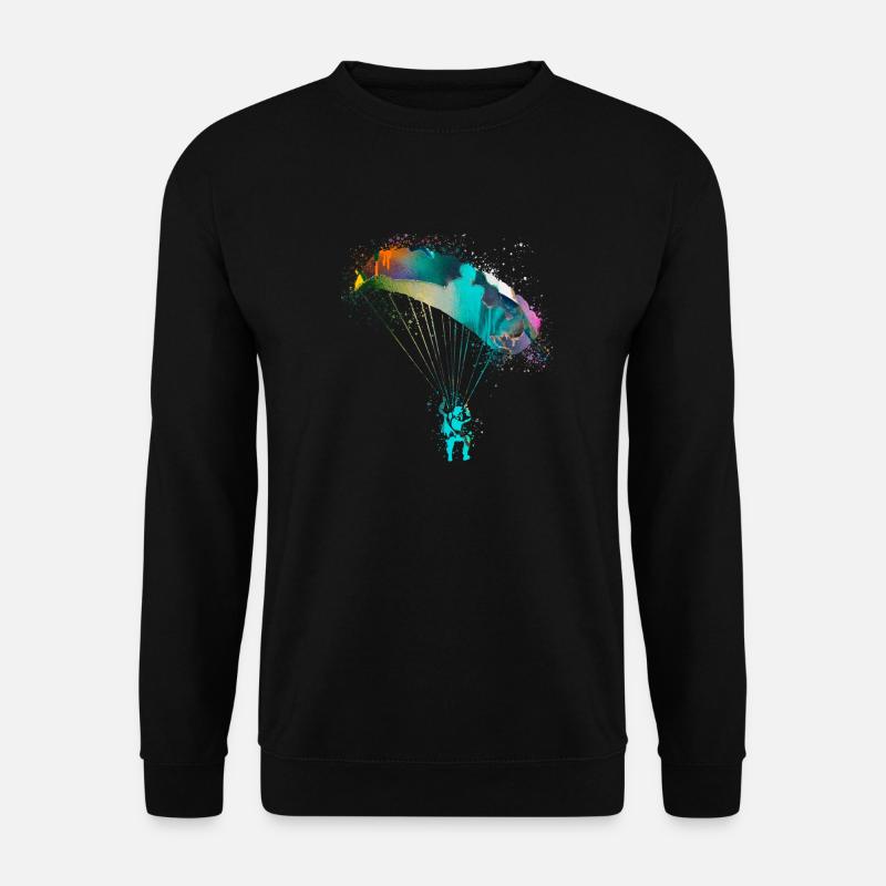 fallschirm,fallschirmfliegen,graffiti,gleitschir - Unisex Pullover - Schwarz