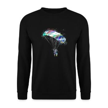 Parachute,Parachuting,Graffiti,Paragliding - Unisex Sweatshirt - black - Front - Alina (178cm) & Michal (187cm)