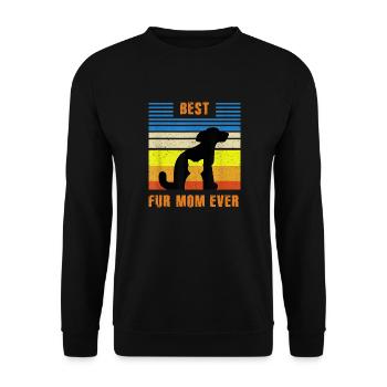 Meilleur propriétaire de chat de chien de mère en fourrure - Sweat-shirt Unisexe - noir - Devant - Alina (178cm) & Michal (187cm)