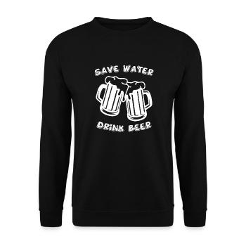 Funny Beer Saying Gift Idea Party - Unisex Sweatshirt - black - Front - Alina (178cm) & Michal (187cm)