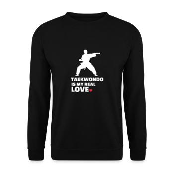 J’adore le Taekwondo - Sweat-shirt Unisexe - noir - Devant - Alina (178cm) & Michal (187cm)