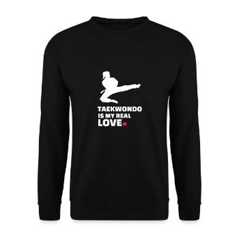 J’adore le Taekwondo - Sweat-shirt Unisexe - noir - Devant - Alina (178cm) & Michal (187cm)