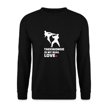 J’adore le Taekwondo - Sweat-shirt Unisexe - noir - Devant - Alina (178cm) & Michal (187cm)