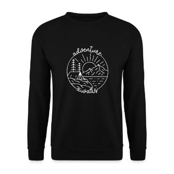 Mountains, Climbers, Nature, Adventure - Unisex Sweatshirt - black - Front - Alina (178cm) & Michal (187cm)