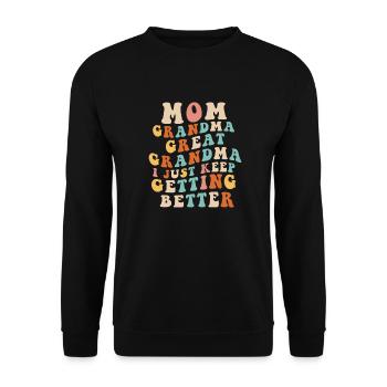 Great Grandma Shirt Women Mom Grandma Gigi Mama - Unisex Sweatshirt - black - Front - Alina (178cm) & Michal (187cm)