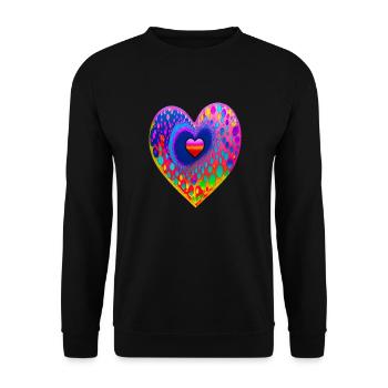 With heart - Unisex Sweatshirt - black - Front - Alina (178cm) & Michal (187cm)
