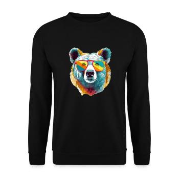 Icko the cool bear - Unisex Sweatshirt - black - Front - Alina (178cm) & Michal (187cm)