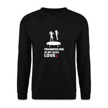 I love trampoline - Unisex Sweatshirt - black - Front - Alina (178cm) & Michal (187cm)