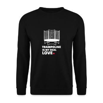 I love trampoline - Unisex Sweatshirt - black - Front - Alina (178cm) & Michal (187cm)