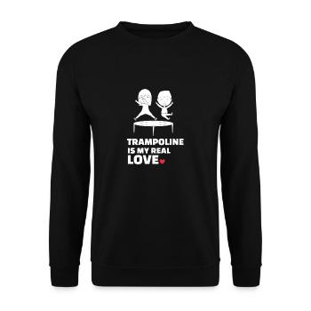 I love trampoline - Unisex Sweatshirt - black - Front - Alina (178cm) & Michal (187cm)
