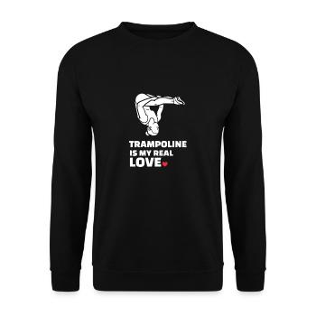 I love trampoline - Unisex Sweatshirt - black - Front - Alina (178cm) & Michal (187cm)