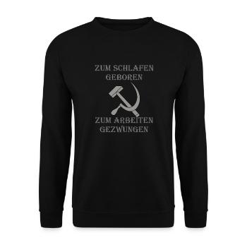 ZUM SCHLAFEN GEBOREN - Unisex Pullover - Schwarz - Vorne - Alina (178cm) & Michal (187cm)