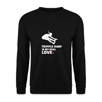 I love triple jump - Unisex Sweatshirt - black - Front - Alina (178cm) & Michal (187cm)