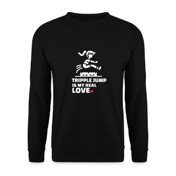 I love triple jump - Unisex Sweatshirt - black - Front - Alina (178cm) & Michal (187cm)
