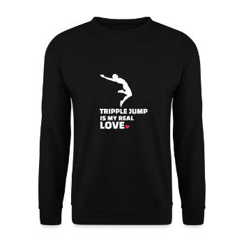 I love triple jump - Unisex Sweatshirt - black - Front - Alina (178cm) & Michal (187cm)