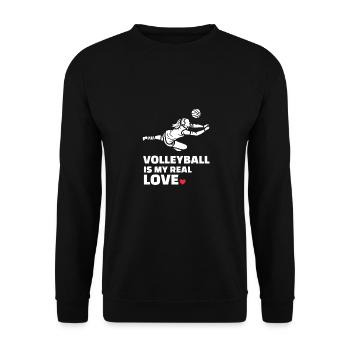 Ich Liebe Volleyball - Unisex Pullover - Schwarz - Vorne - Alina (178cm) & Michal (187cm)