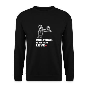 I love volleyball - Unisex Sweatshirt - black - Front - Alina (178cm) & Michal (187cm)