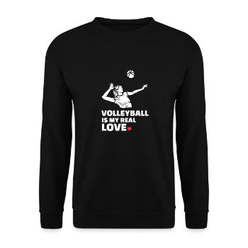 I love volleyball - Unisex Sweatshirt - black - Front - Alina (178cm) & Michal (187cm)