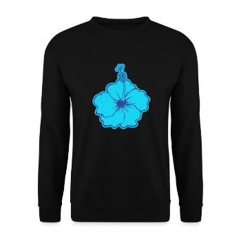 The Hibiscus flower - Unisex Sweatshirt - black - Front - Alina (178cm) & Michal (187cm)