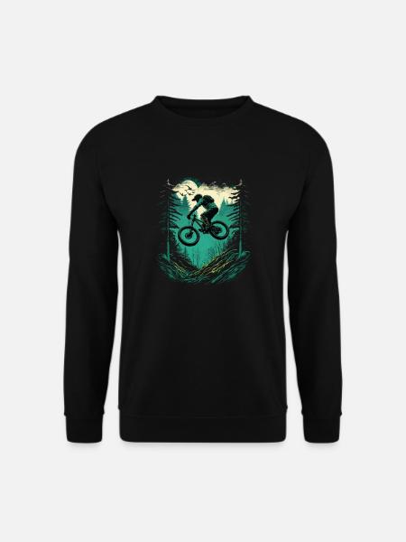 Radfahrer Downhill MTB Mountainbike Rad T-Shirt - Unisex Pullover - Schwarz