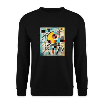 STREET ART ABSTRACTION - Sweat-shirt Unisexe - noir - Devant - Alina (178cm) & Michal (187cm)