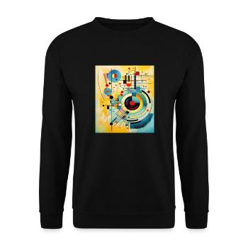 STREET ART ABSTRACTION - Sweat-shirt Unisexe - noir - Devant - Alina (178cm) & Michal (187cm)