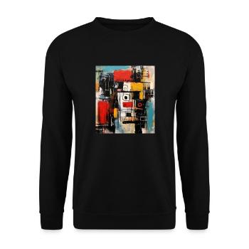 STREET ART ABSTRAKTION - Unisex Pullover - Schwarz - Vorne - Alina (178cm) & Michal (187cm)