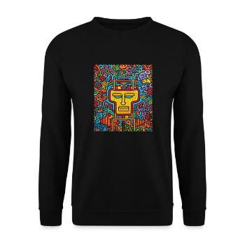 STREET ART SKULL - Sweat-shirt Unisexe - noir - Devant - Alina (178cm) & Michal (187cm)