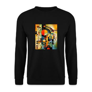 ABSTRACTION VIBRATION - Unisex Sweatshirt - black - Front - Alina (178cm) & Michal (187cm)