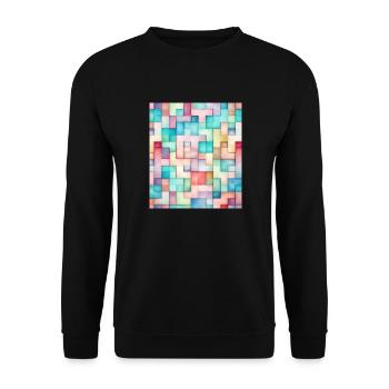 STREET ART MOSAIC - Unisex Sweatshirt - black - Front - Alina (178cm) & Michal (187cm)