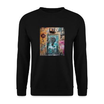 DER GEIST DER WALL STREET ART - Unisex Pullover - Schwarz - Vorne - Alina (178cm) & Michal (187cm)