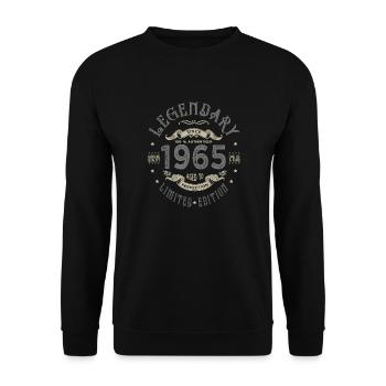 1965 Legendary Birthday Born 1965 - Unisex Sweatshirt - black - Front - Alina (178cm) & Michal (187cm)